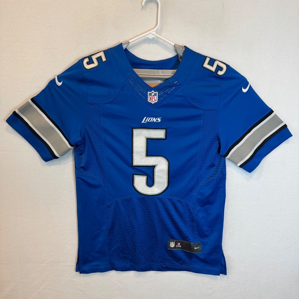 Nike Detroit Lions Matt Prater 5 On Field‎ Jersey Blue Mens 40 M 197100003049
